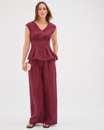 Preview Tania Sleeveless Tuck Waist V-Neck Tunic Top