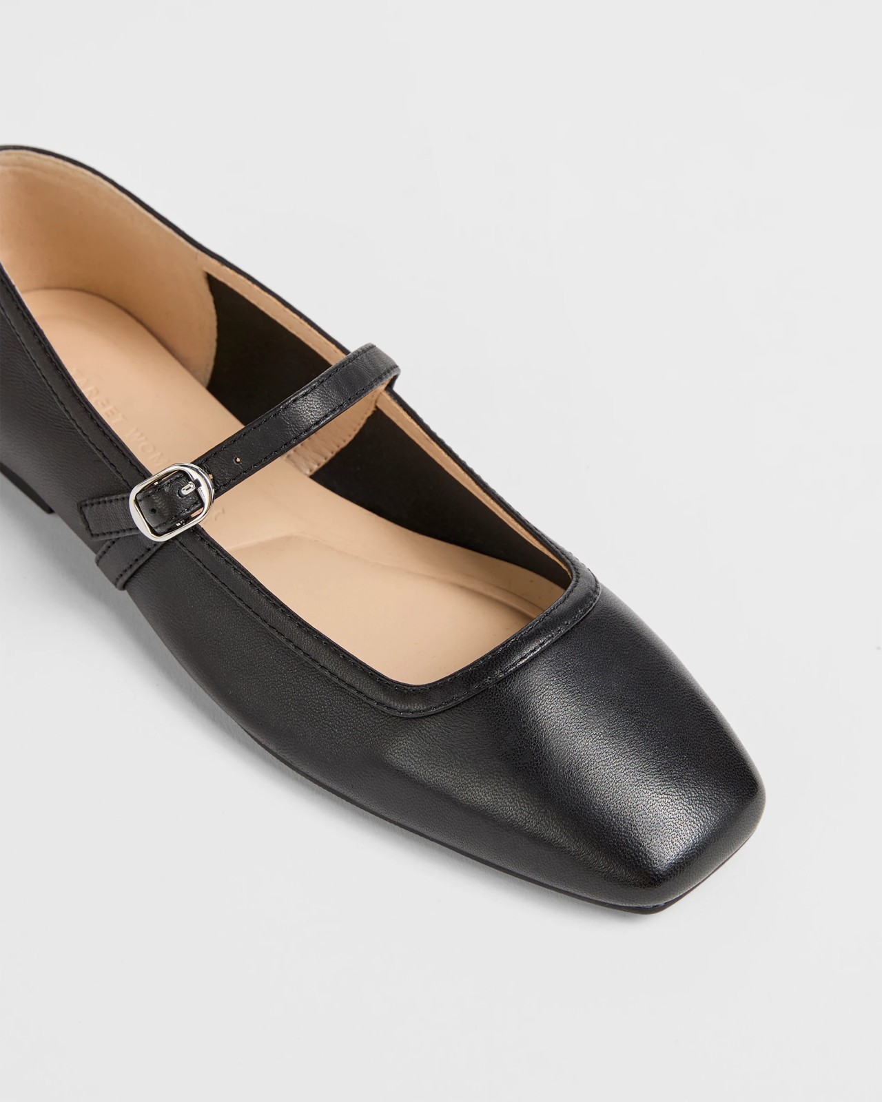 Genuine Leather Mary Jane Strap Ballet Flats - Black Leather 3 of 3