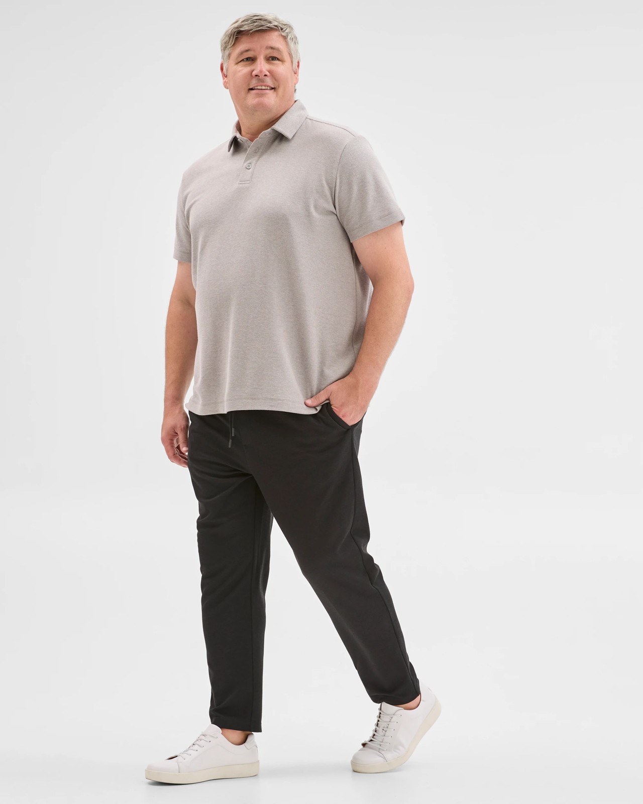 Plus Size Textured Trackpants - Black 3 of 5