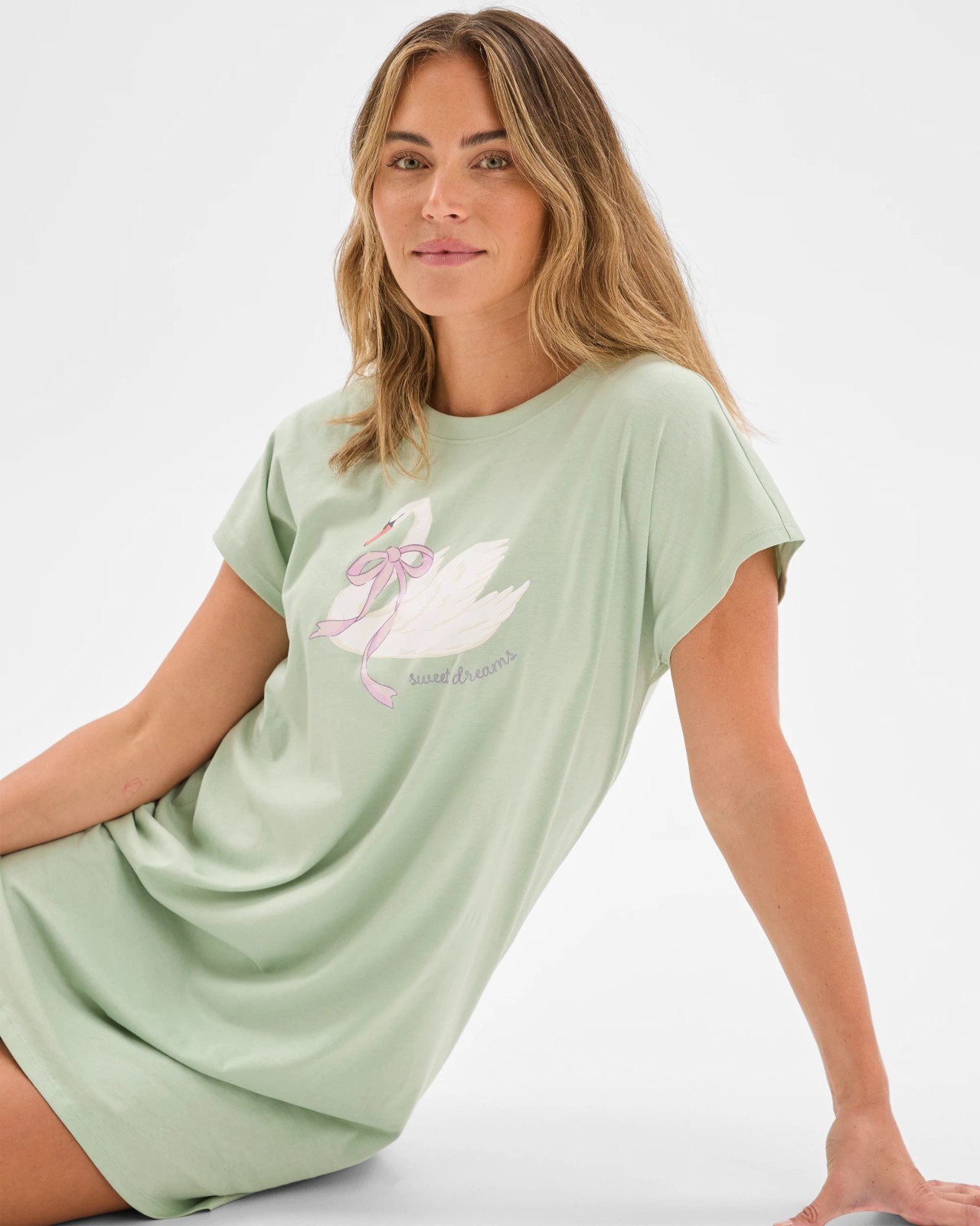 Australian Cotton T-Shirt Nightie - Swan 3 of 6