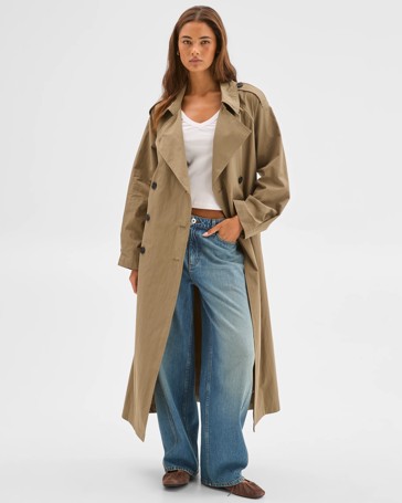 Lily Loves Australian Cotton Blend Statement Trench Coat