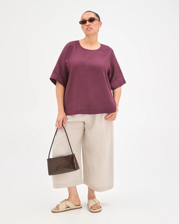 Plus Size European Linen Cropped Pants