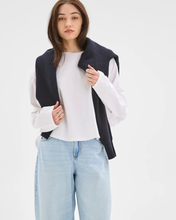 Lily Loves Australian Cotton Blend Bow Leg Denim Jeans