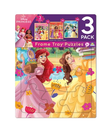 3 Pack Disney Princess Frame Tray Puzzles