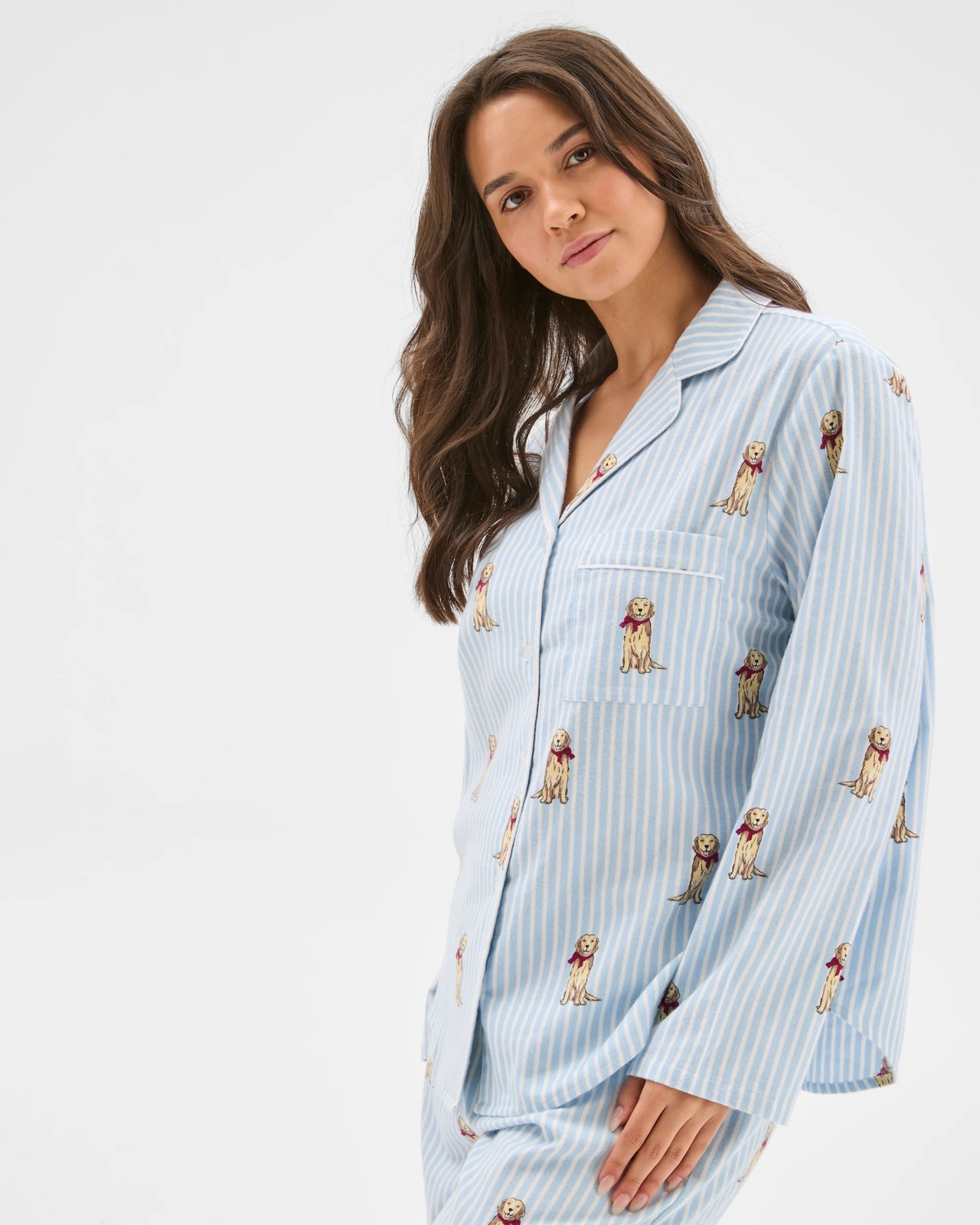 Australian Cotton Flannelette Pyjama Set - Golden Retriever Stripe 4 of 6