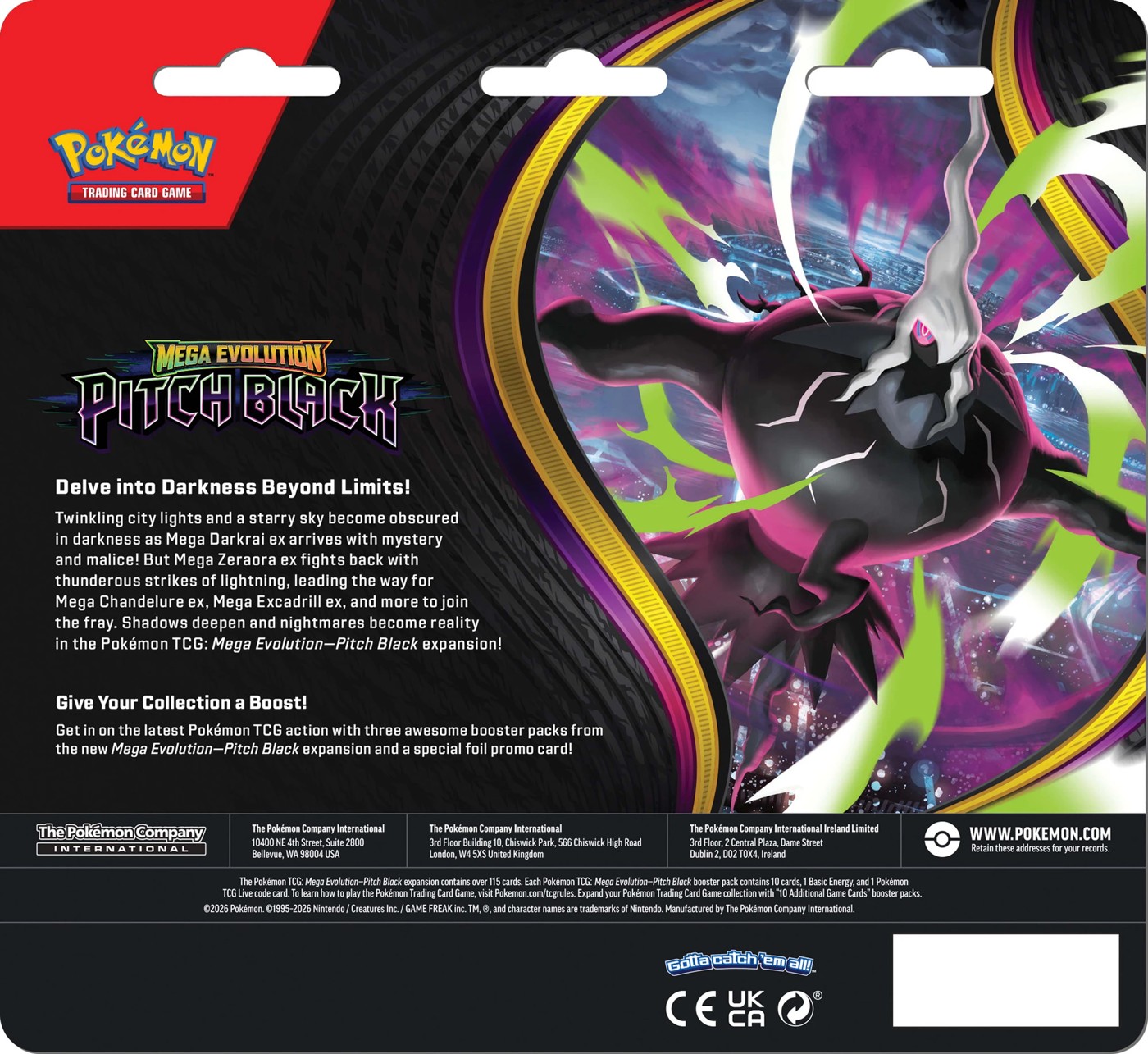 Pokemon Trading Card Game: Mega Evolution Pitch Black 3-Booster Blister 2 of 2