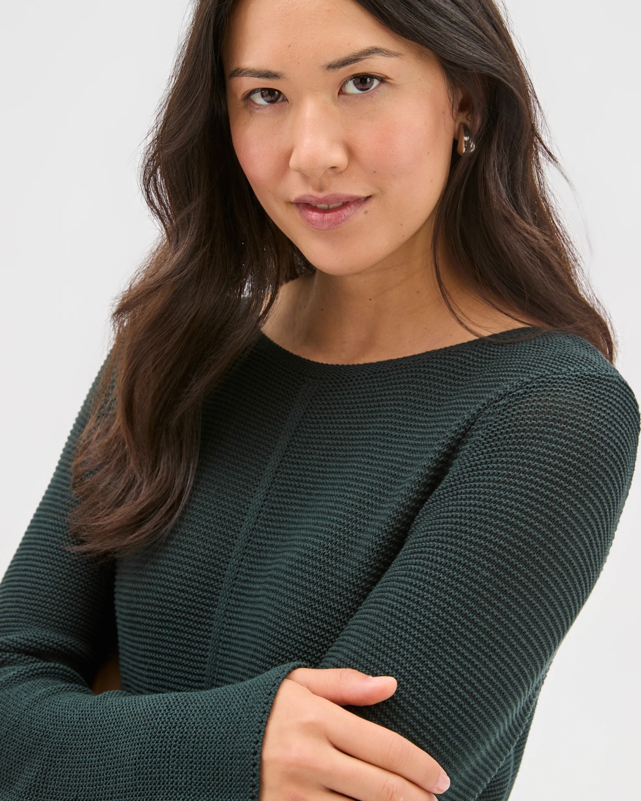 Australian Cotton Blend Ottoman Twist Sweater - Midnight Jade 5 of 6