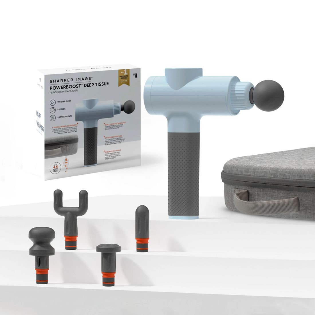 Sharper Image Powerboost™ Deep Tissue Percussion Massager Light Blue