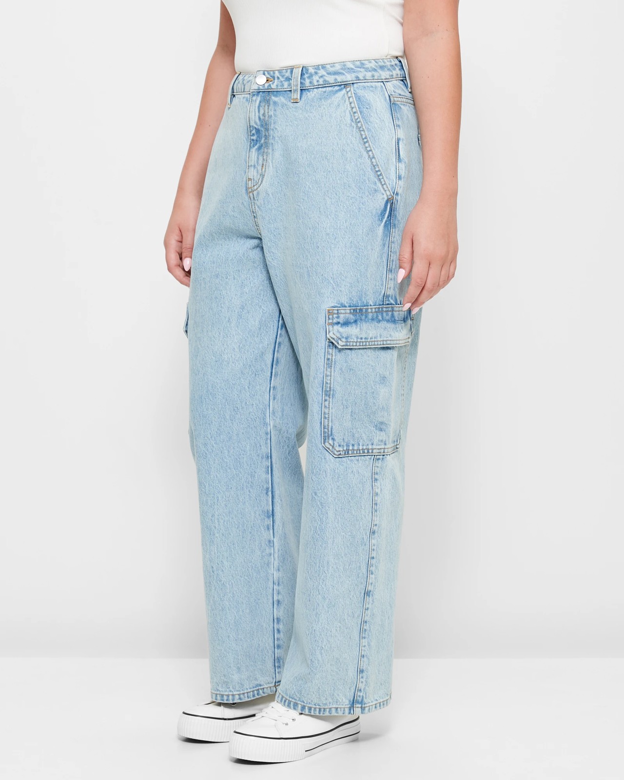 High Rise Denim Cargo Jeans - Lily Loves | Target Australia