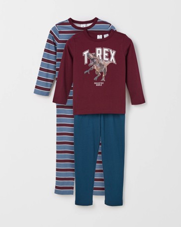 Australian Cotton 2 Pack Younger Boys Knit Pyjama Set