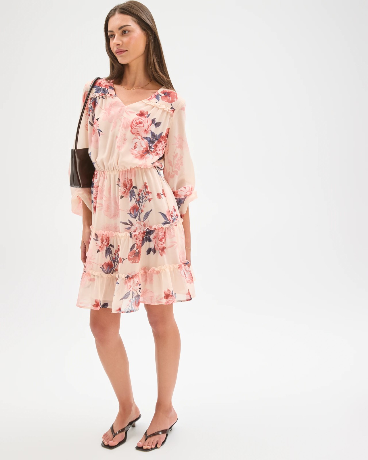Petites Tiered V-Neck Mini Dress 5 of 5