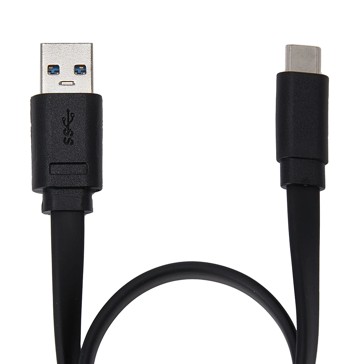 USB-A to USB-C Short Noodle Black Cable, 30cm - Anko
