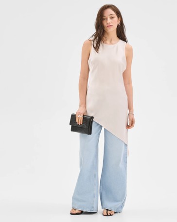 Lily Loves Asymmetrical Satin Tank Top