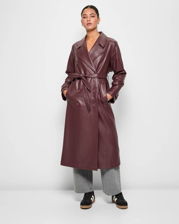 PU Trench Coat - Lily Loves