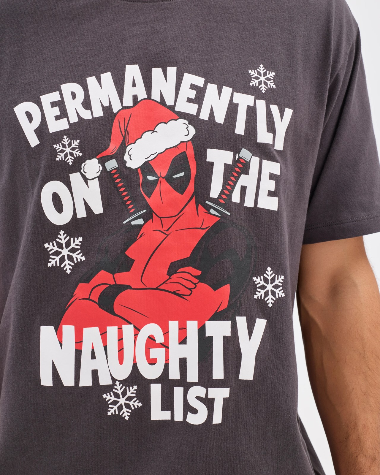 Licensed Australian Cotton Deadpool Christmas T-Shirt 3 of 5