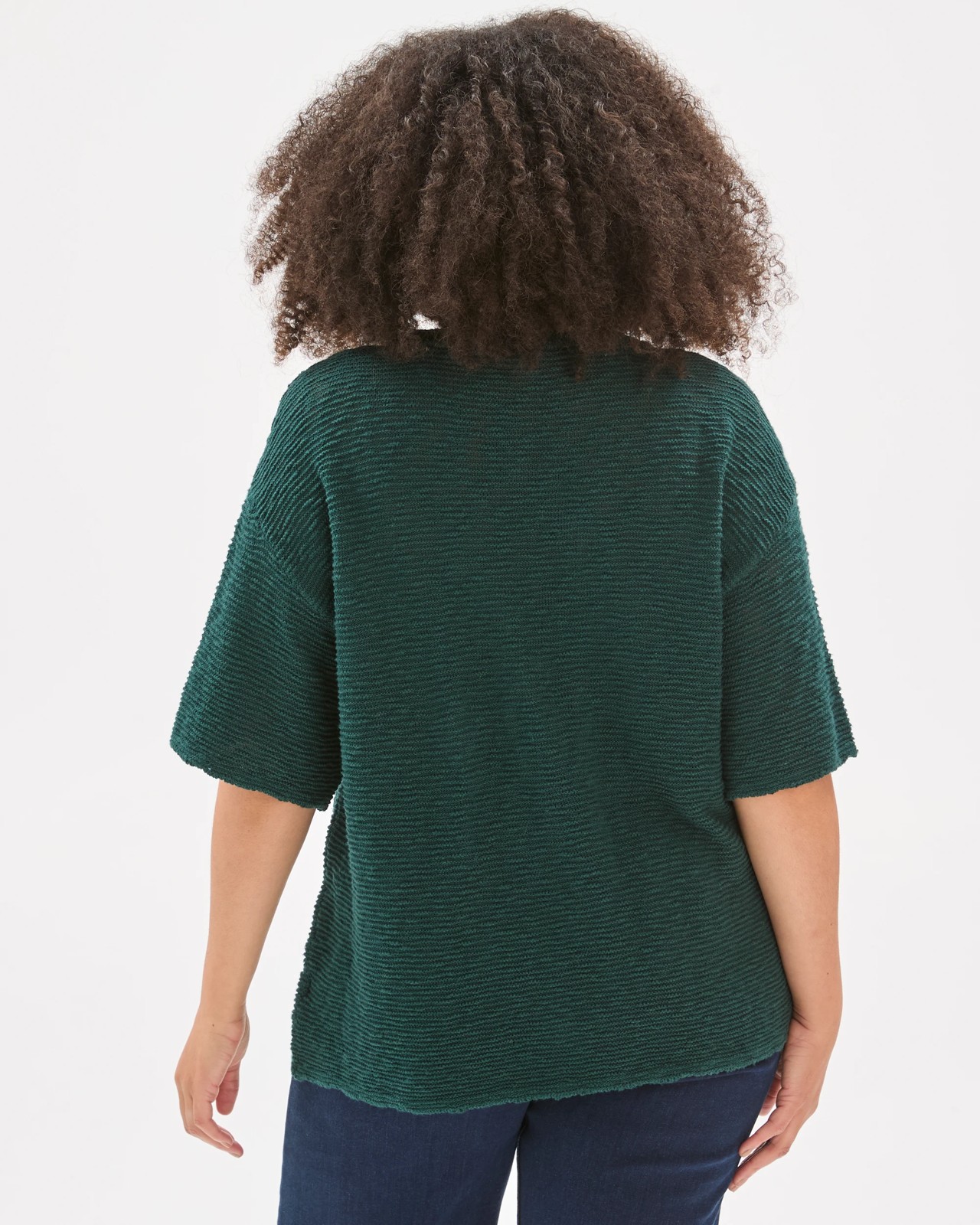 Plus Size Australian Cotton Links Slub T-Shirt - Deep Green 6 of 6