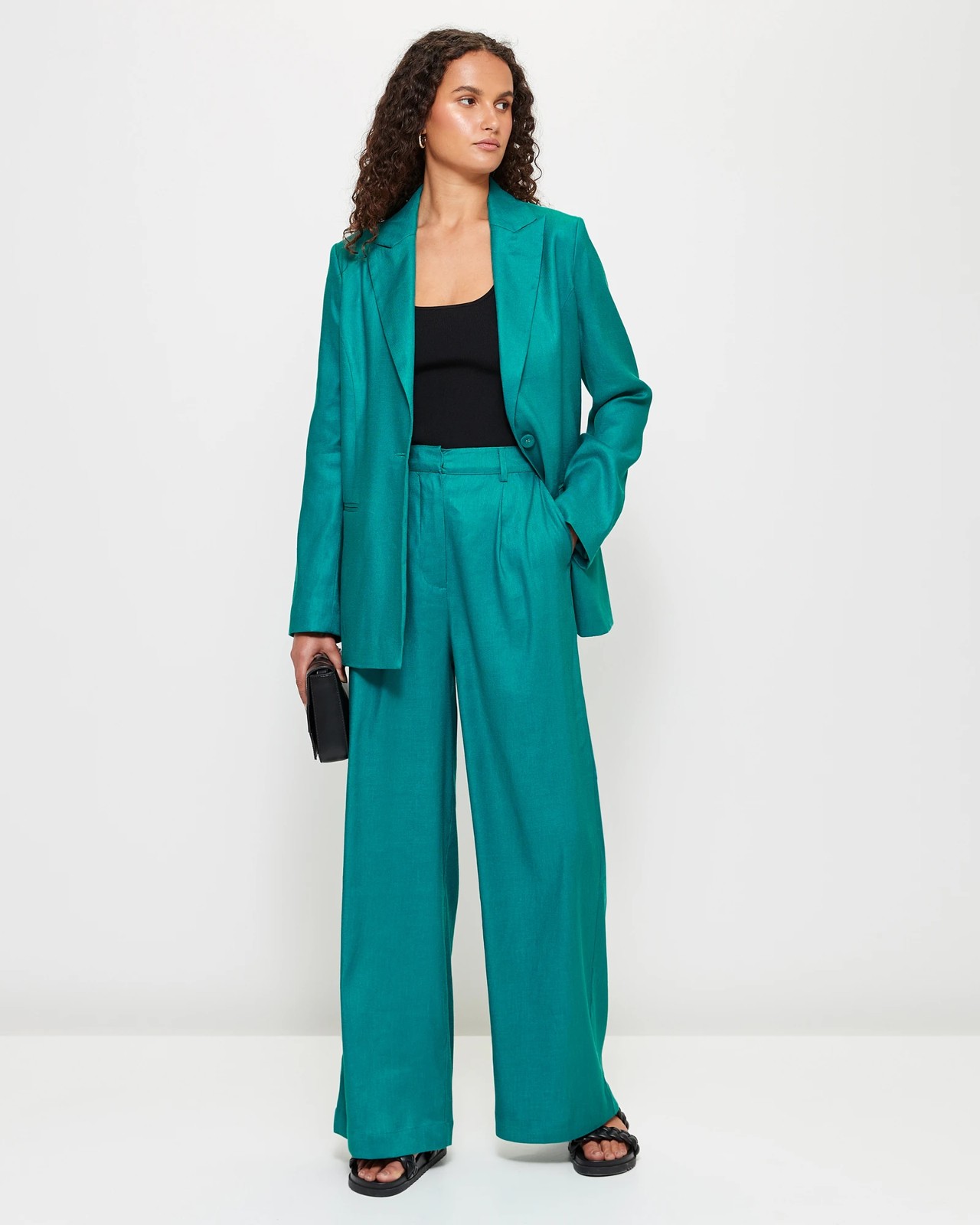 Linen Blend Relaxed Blazer - Preview | Target Australia