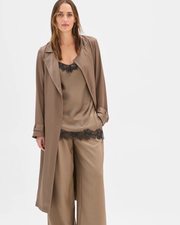 Preview Triple Pleat Detail Wide Leg Pants