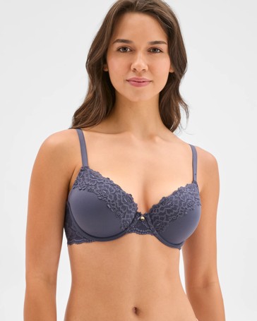 Lila Lace Trim Overlay Underwire Bra