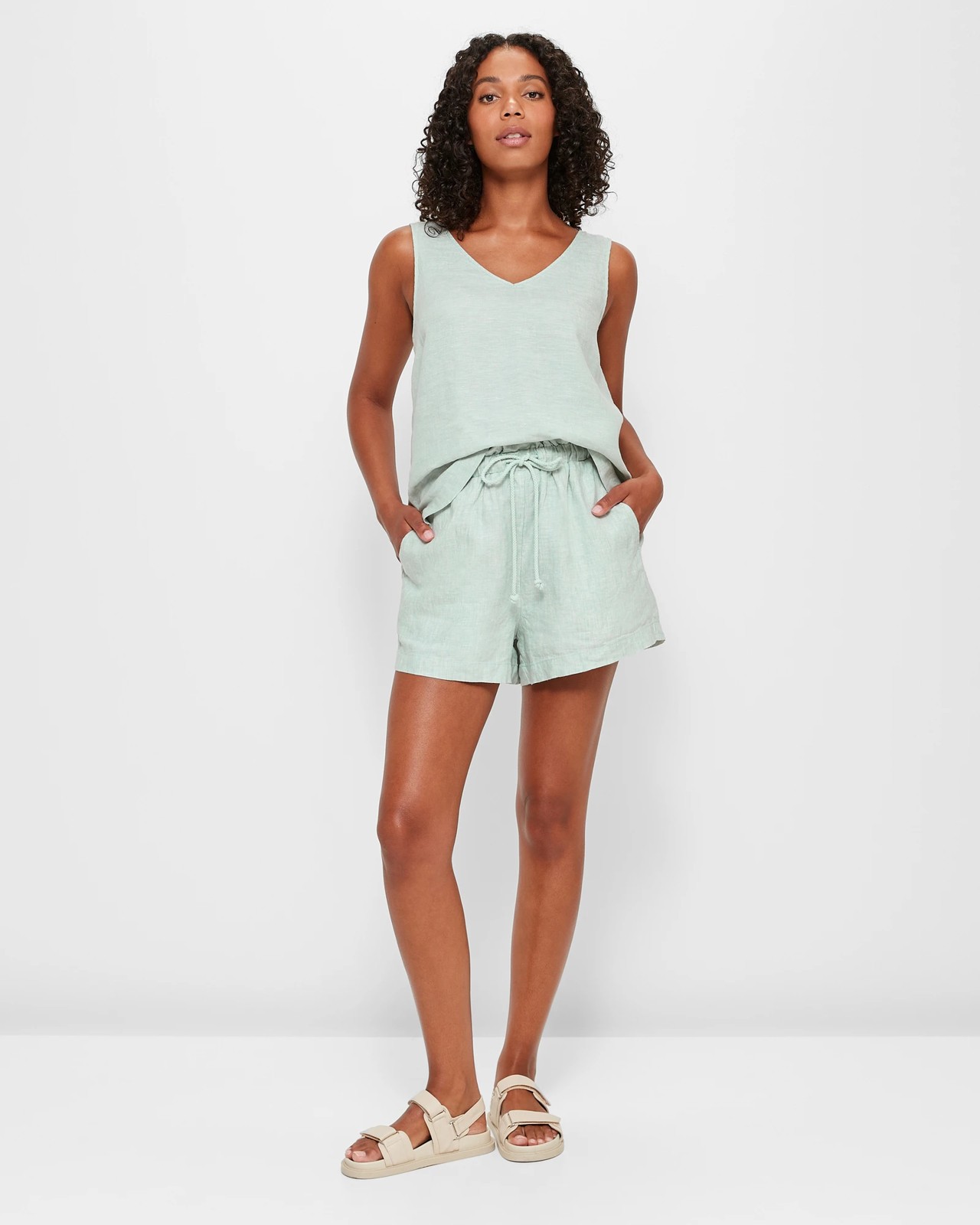 European Linen Shorts - Jadeite Cross Dye