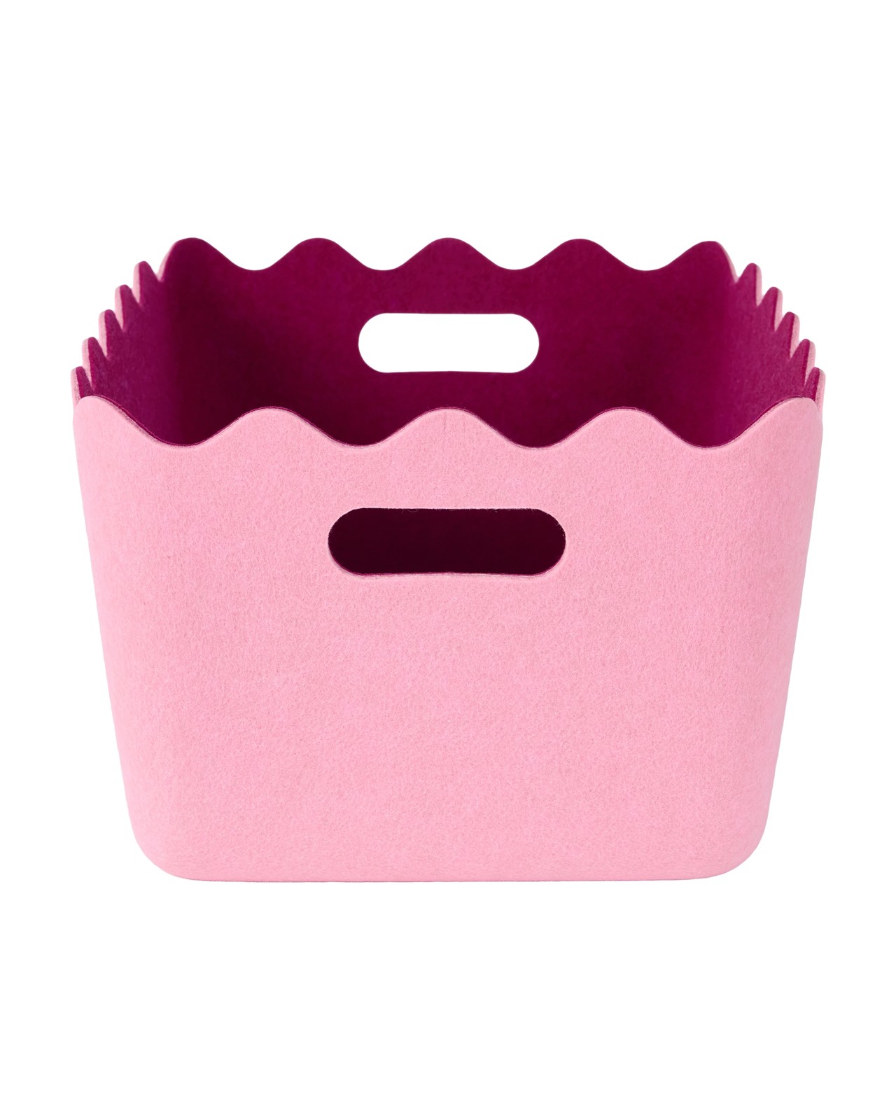 Anko Two Tone Wave Felt Basket - Pink and Burgundy 2 of 5