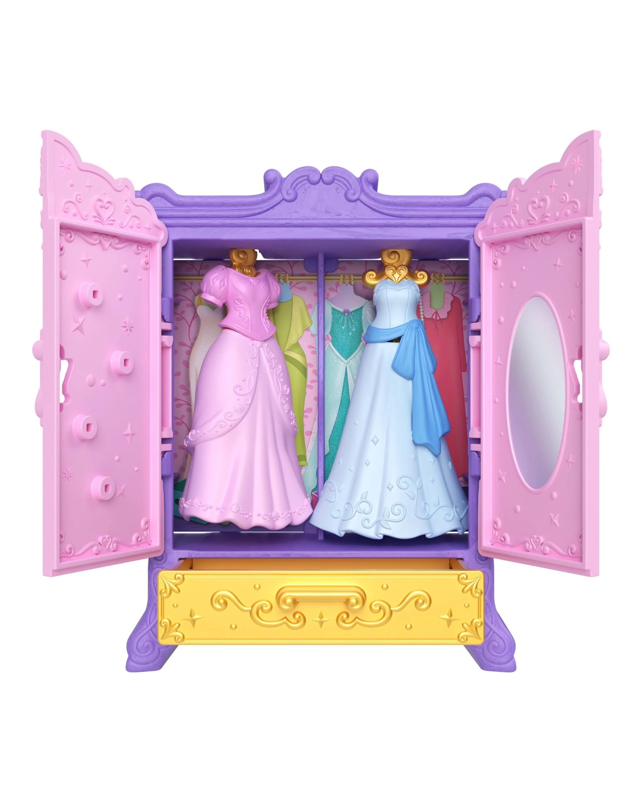 Disney Princess Royal Wardrobe Set With Ariel & Tiana Small Dolls 3 of 5