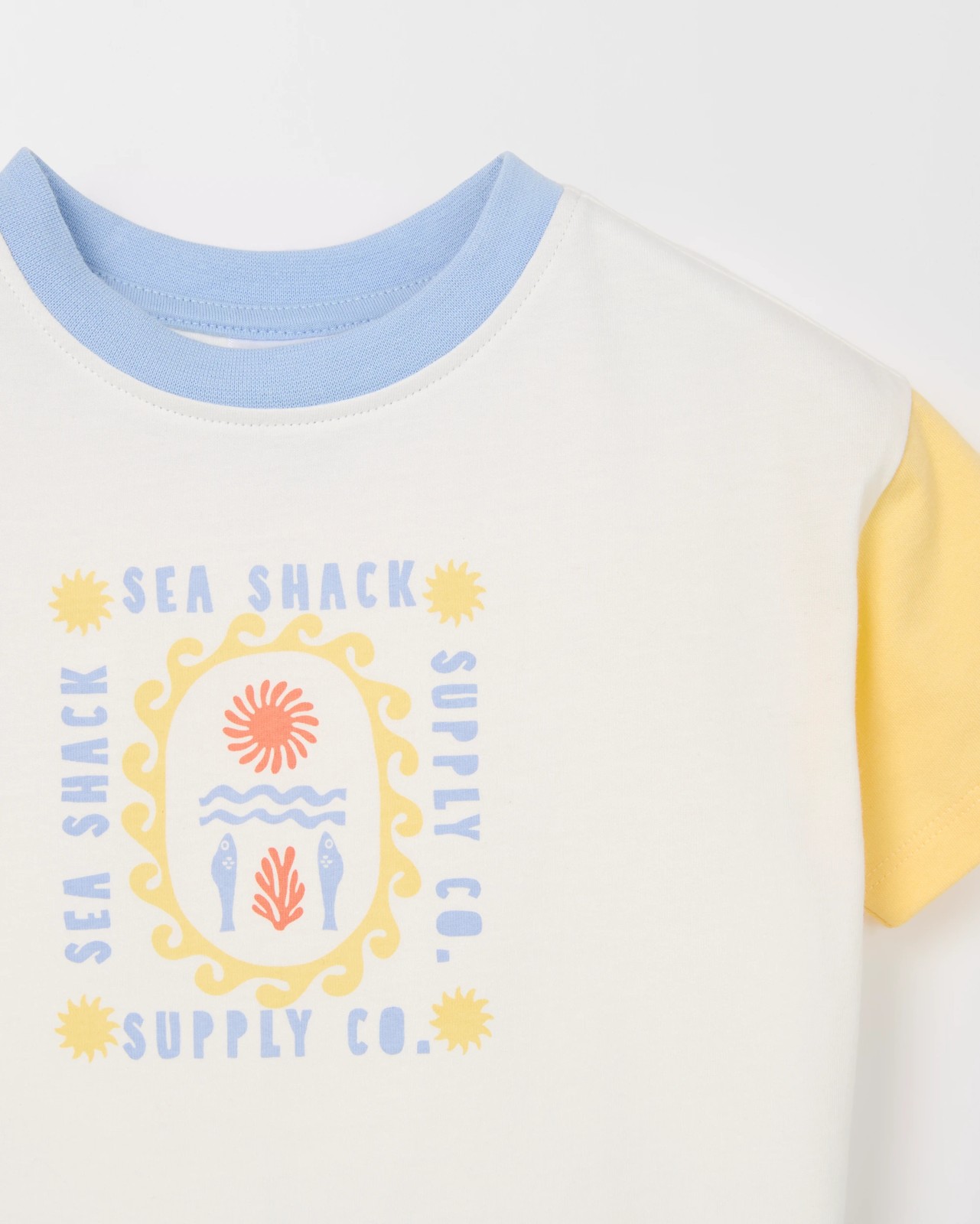 Baby Organic Cotton Placement Print Oversized T-Shirt - Seashack Cloud Dance Cream 2 of 2