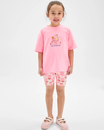 Australian Cotton Blend T-Shirt and Bike Shorts Set