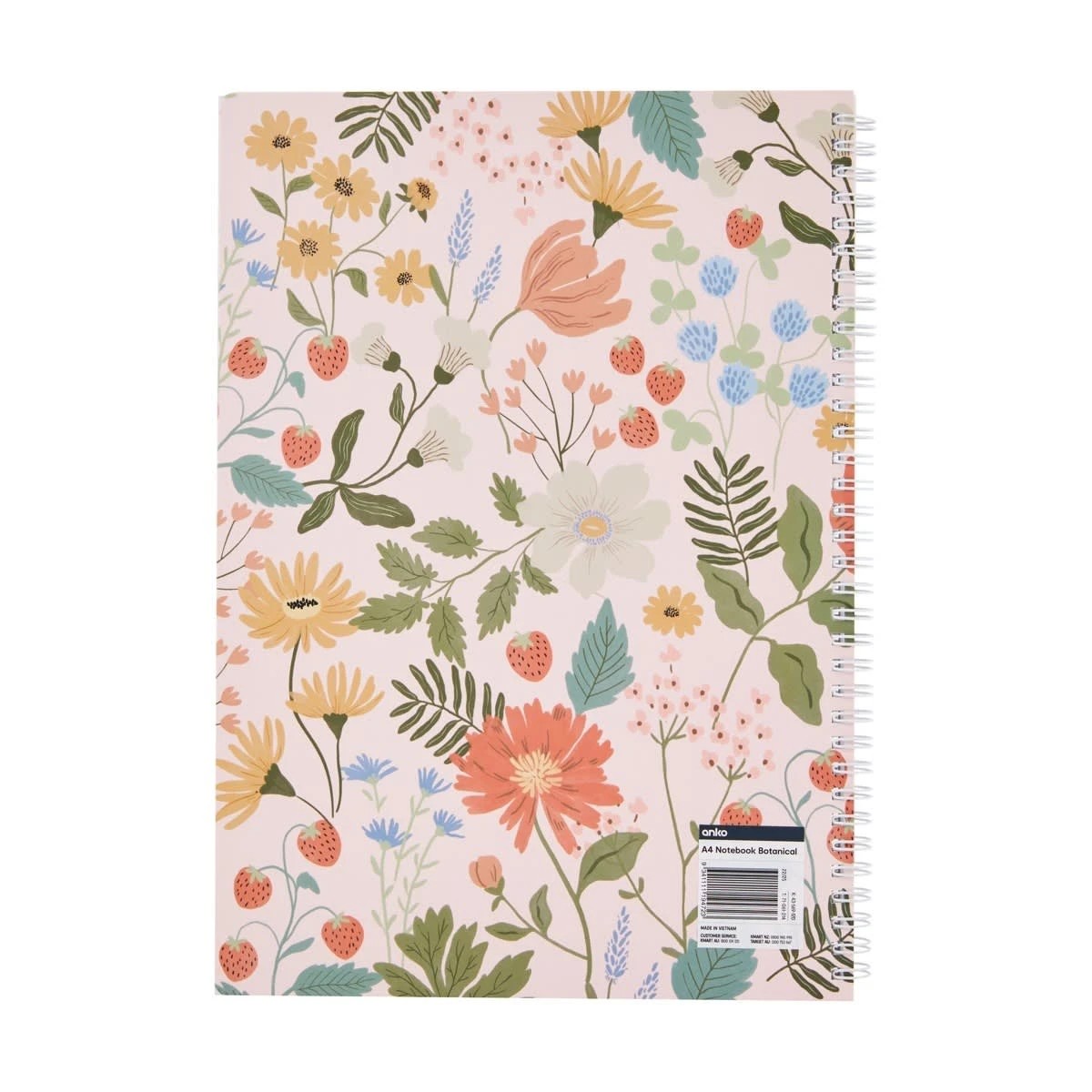 Anko A4 Spiral Notebook 120 Pages Botanical Flower 3 of 3