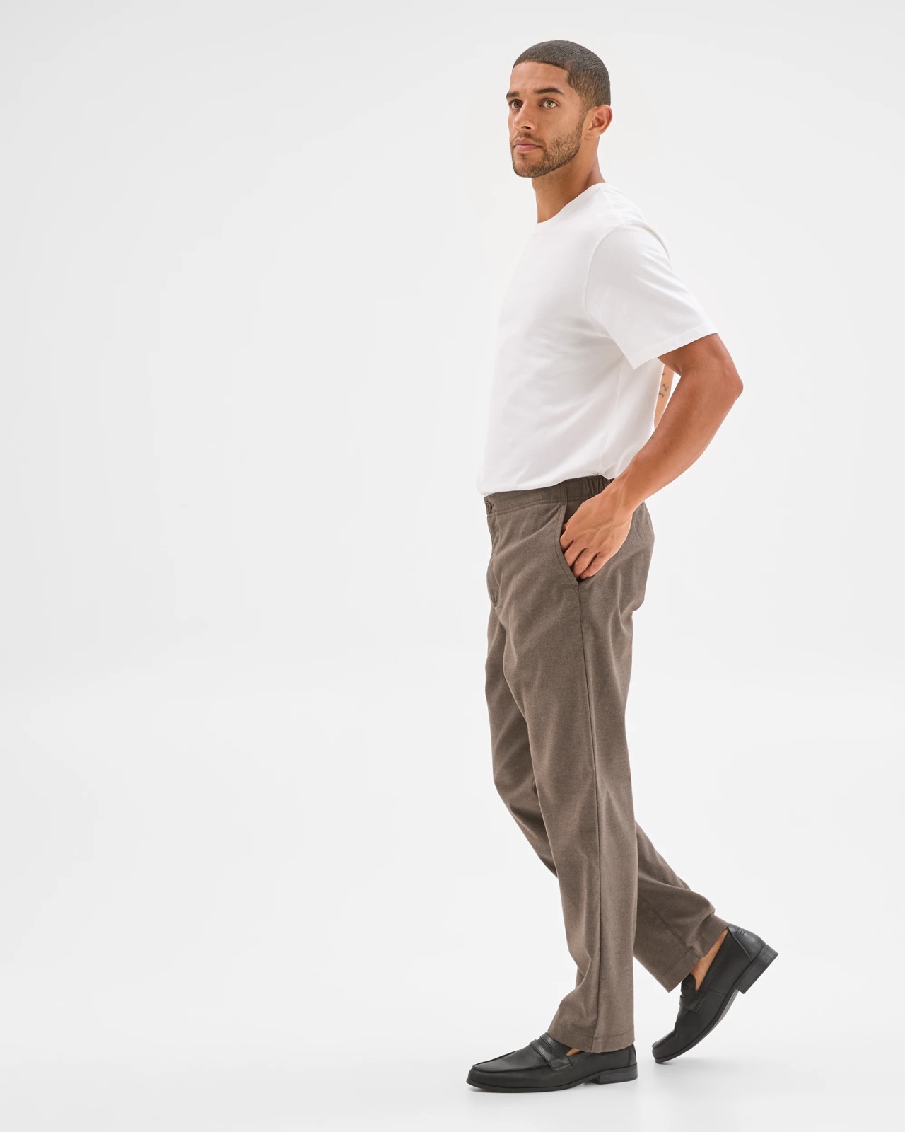 Brushed Relaxed Pants - Chocolate 4 of 6