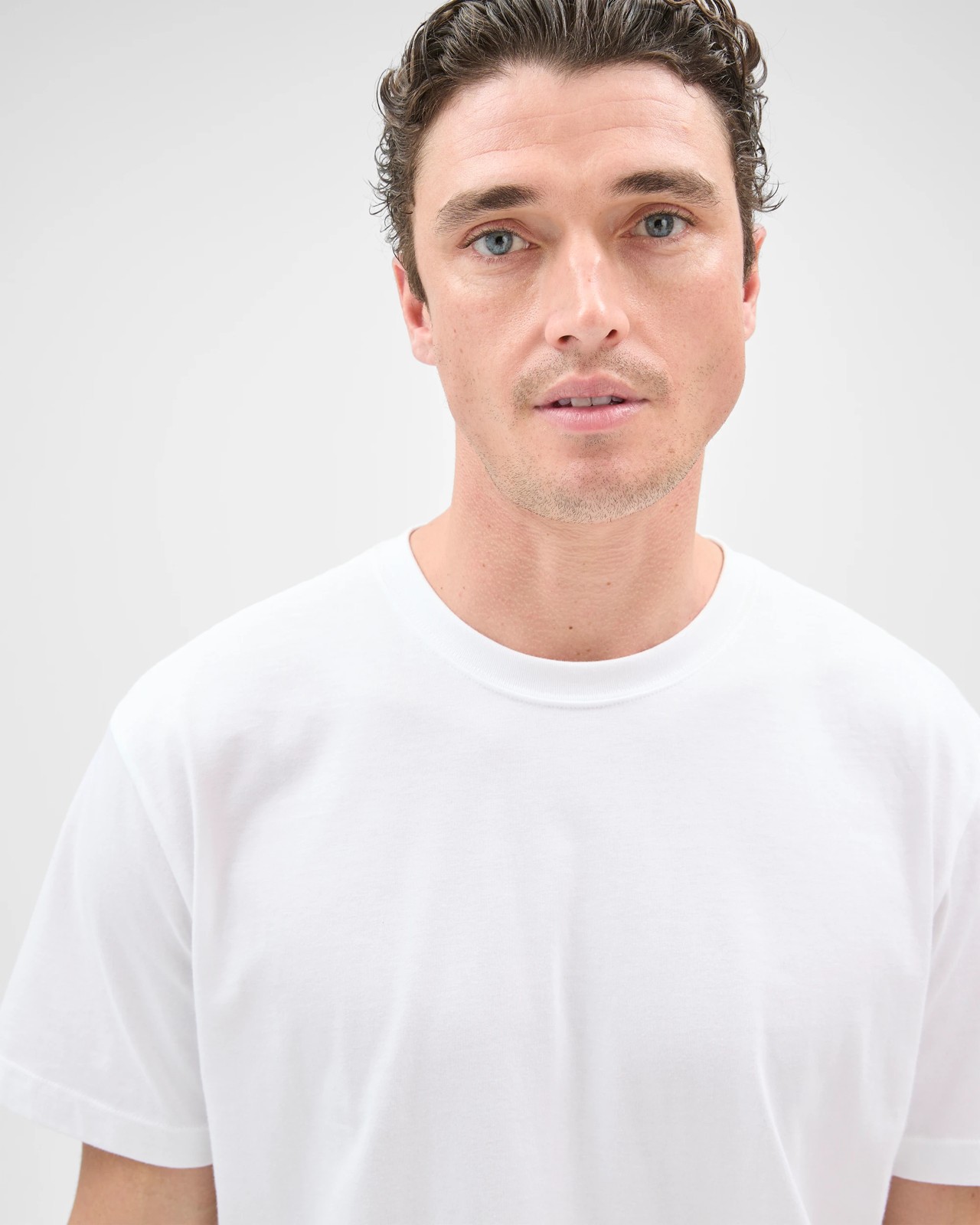 Australian Cotton Curved Hem T-Shirt - White 3 of 6