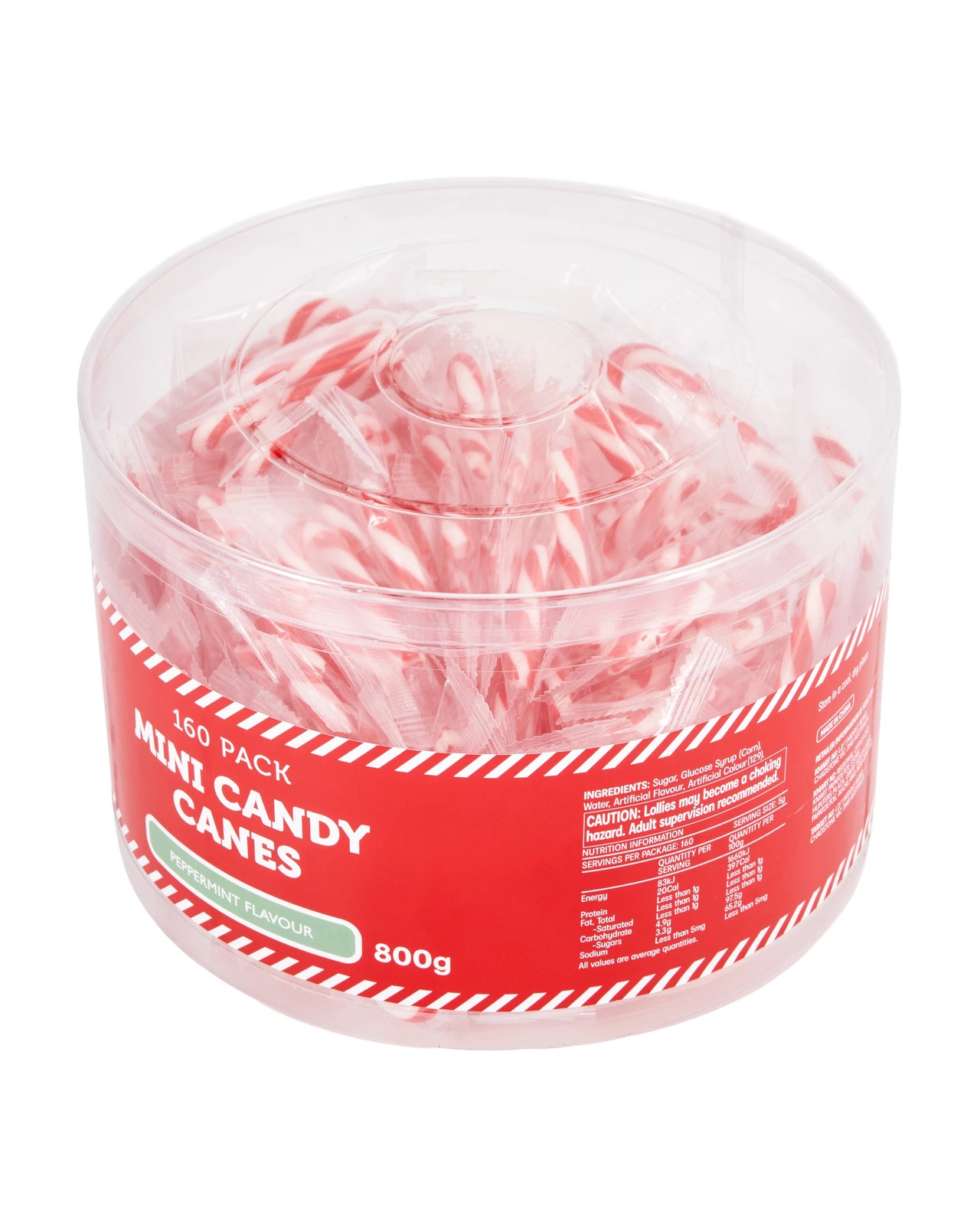 160 Pack Peppermint Flavour Mini Candy Canes 800g 2 of 5