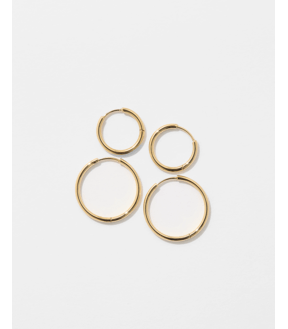 Waterproof 2 Pack Fine Hoop Earrings Set