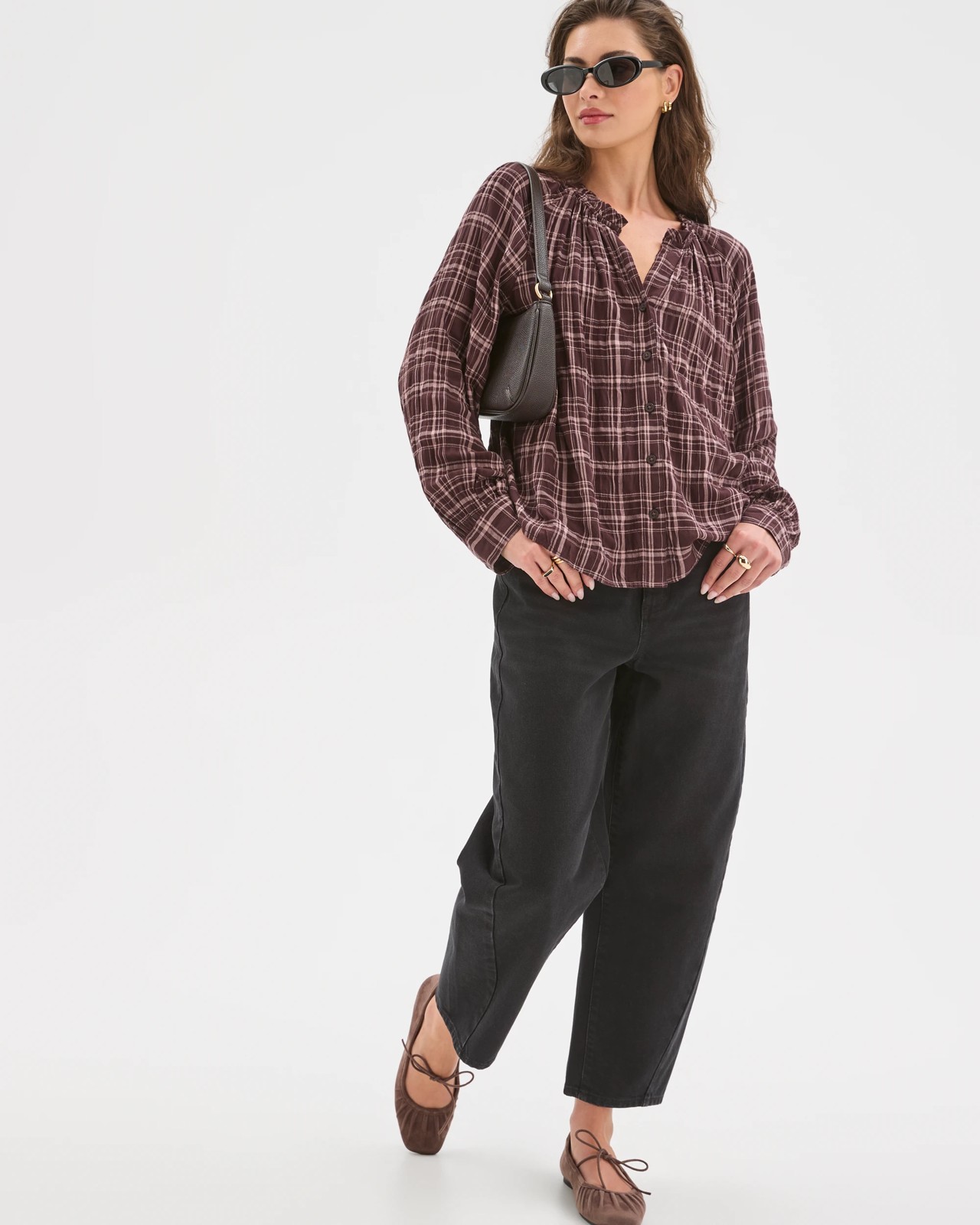 Petites Long Sleeve Tie Cuff Blouse 2 of 5