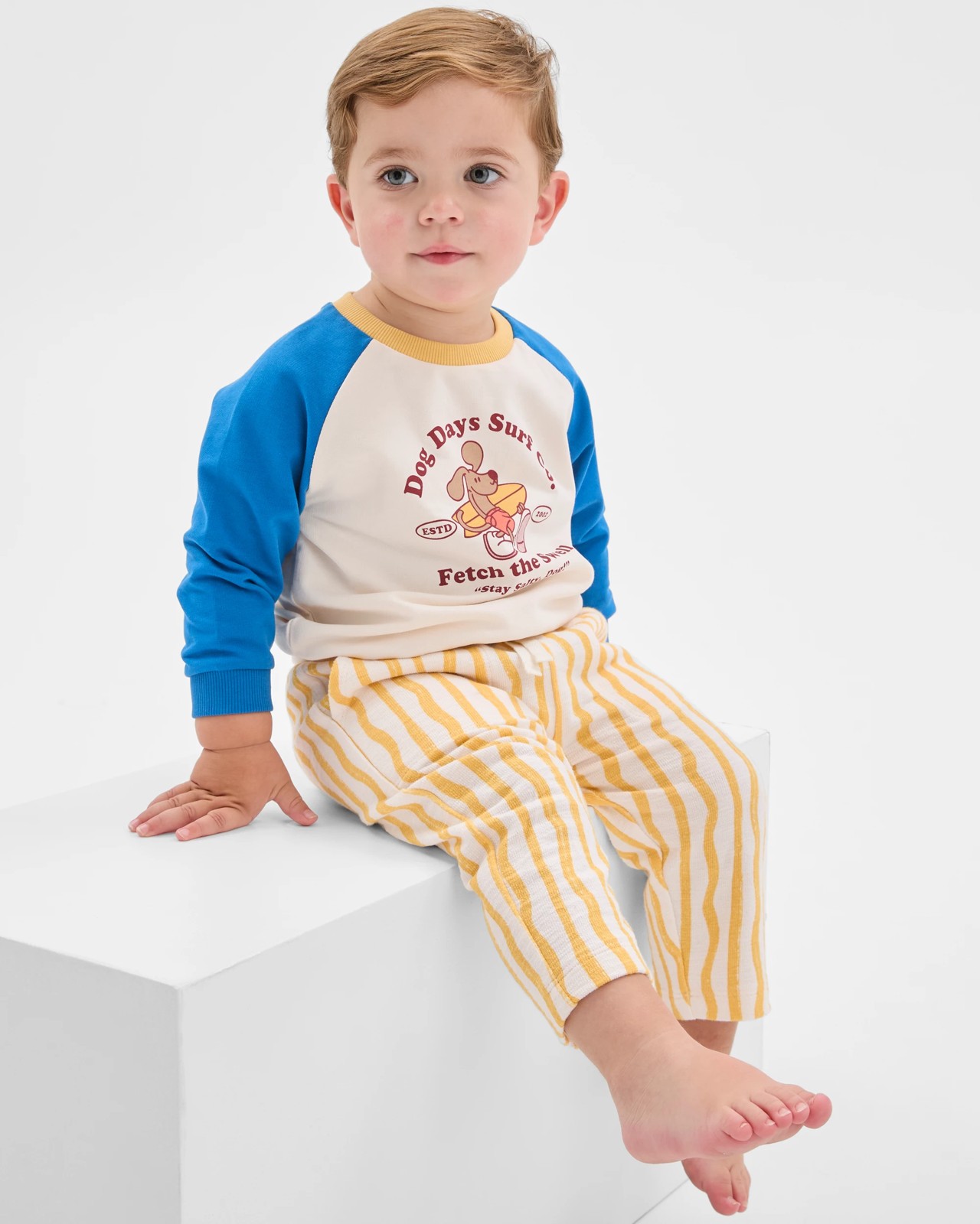 Baby Organic Cotton Jumper & Pants 2 Piece Set - Dog Gardenia 3 of 6