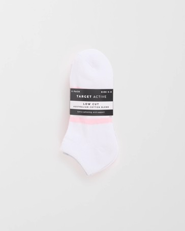 Australian Cotton Blend 5 Pack Sport Cushioned Low Cut Socks