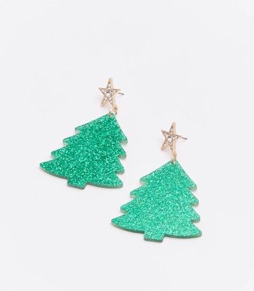 Christmas Resin Glitter Tree Earrings