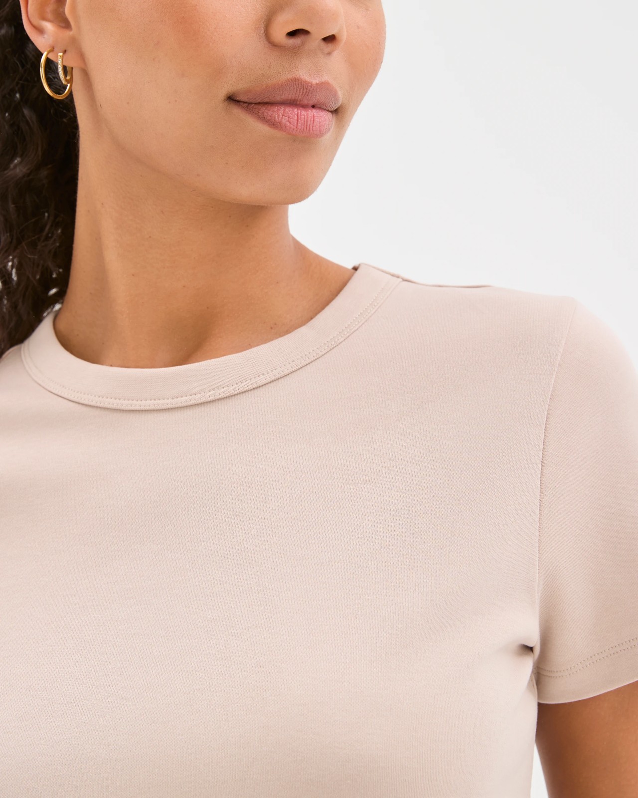 Australian Cotton Interlock Neat T-Shirt - Dove 4 of 6