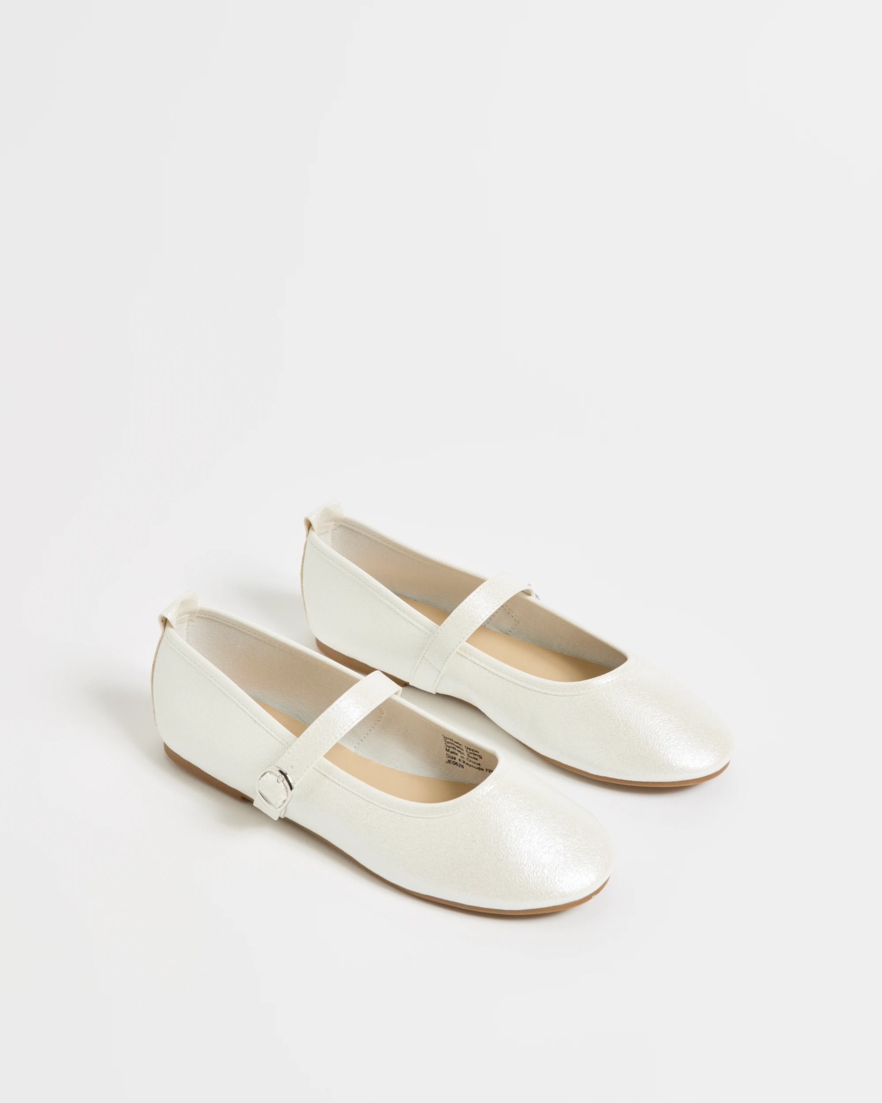 Mary Jane Strap Ballet Flats - White 2 of 3