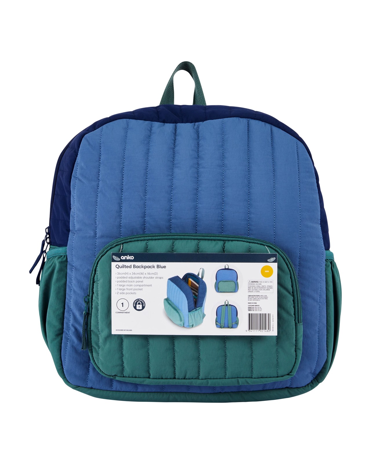 Anko Quilted Backpack - Blue 5 of 5