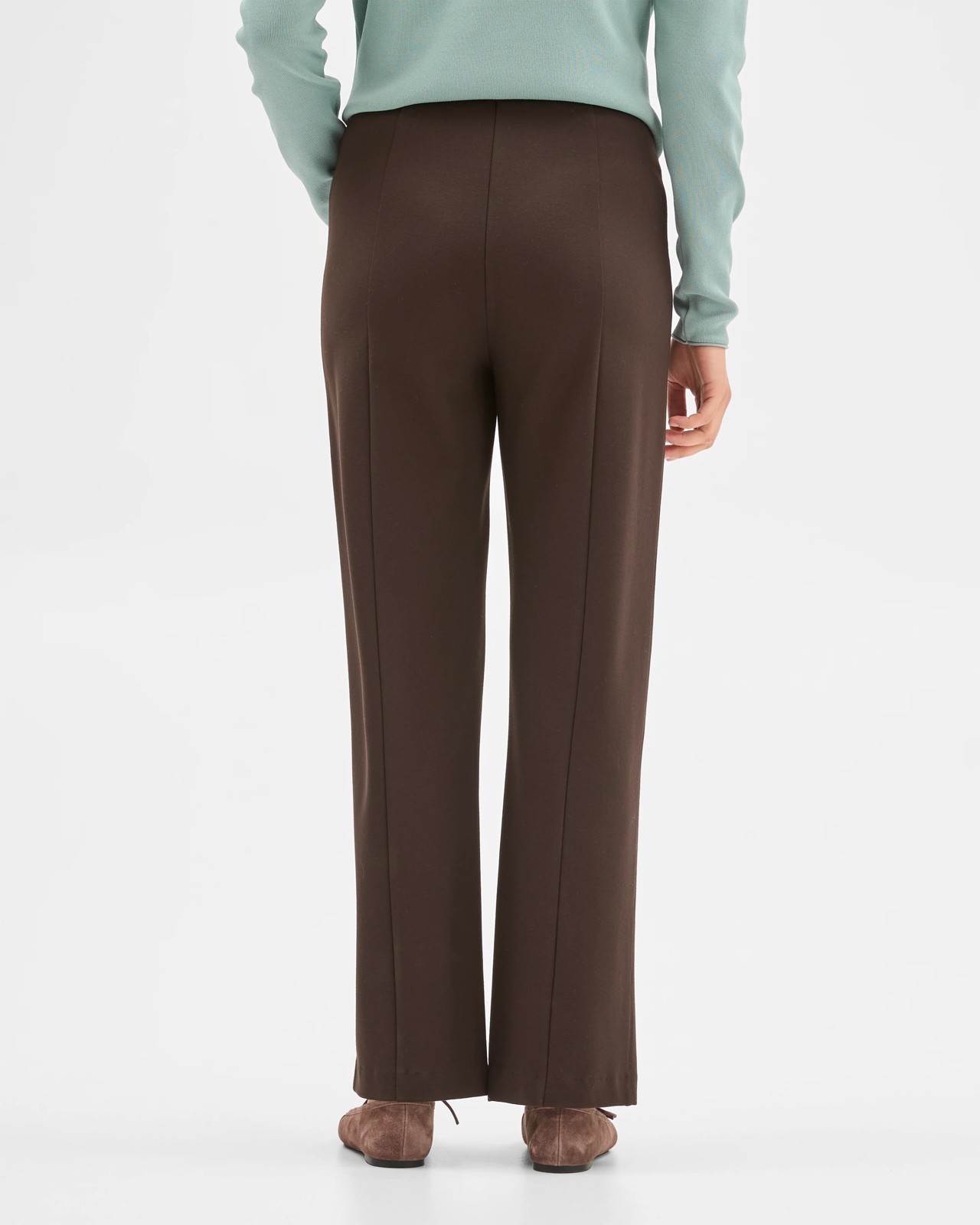 Preview Ponte Full Length Straight Leg Pants - Coffee Bean 6 of 6