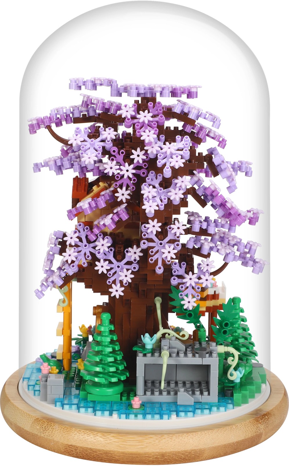 1372 Piece Mini Blocks Flower Series: Jacaranda Tree in Dome 4 of 5