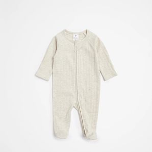 Baby Organic Cotton Rib Zip Footless Coverall thumbnail 2