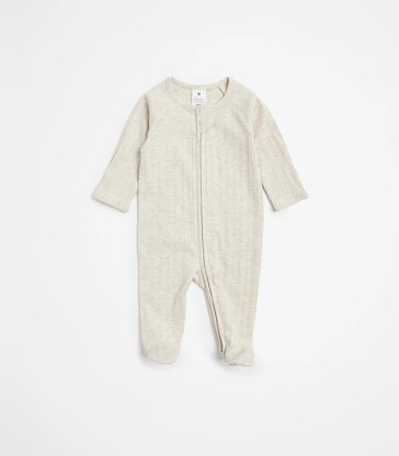 Baby Organic Cotton Rib Zip Coverall