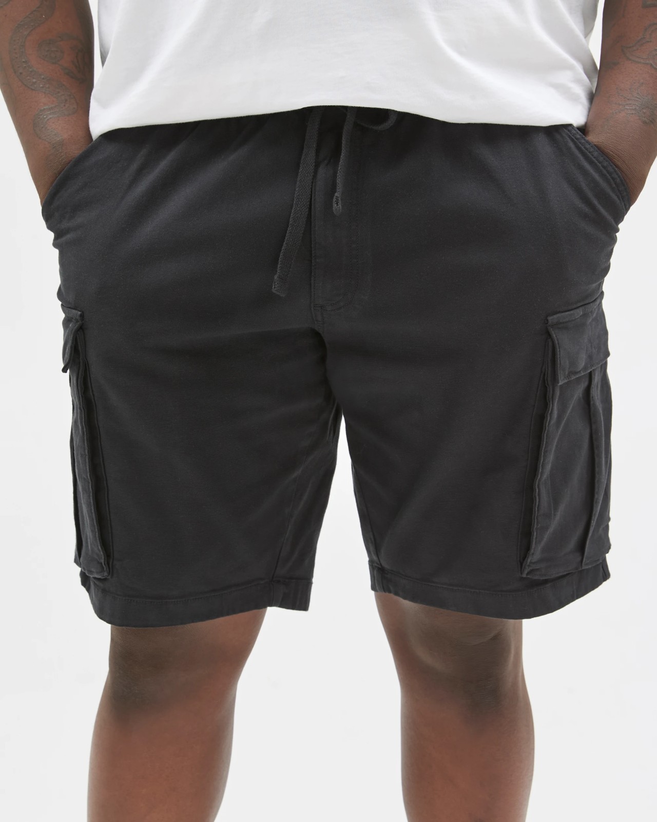 Plus Size Australian Cotton Cargo Shorts - Black 3 of 5