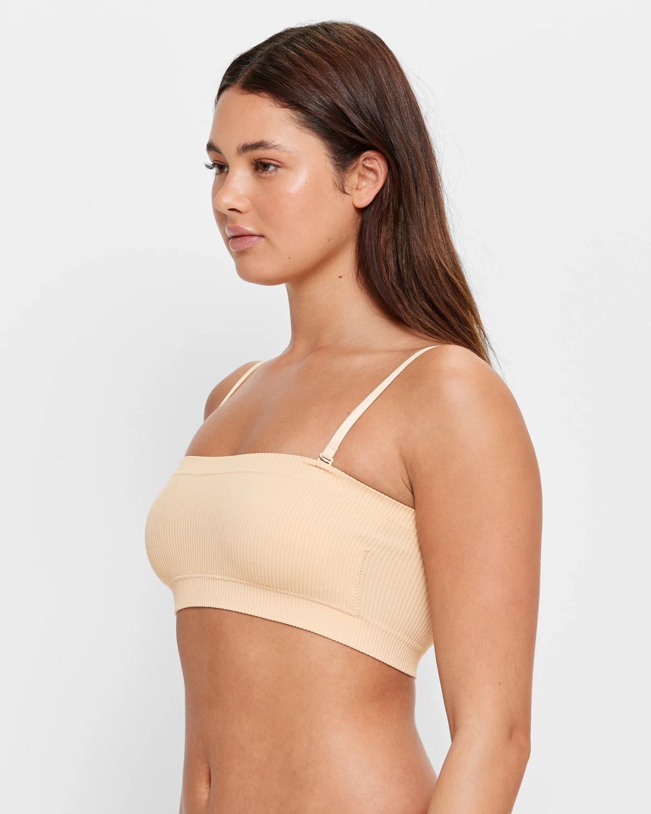 Seamfree Rib Bandeau Crop Top - Lily Loves - Shifting Sands