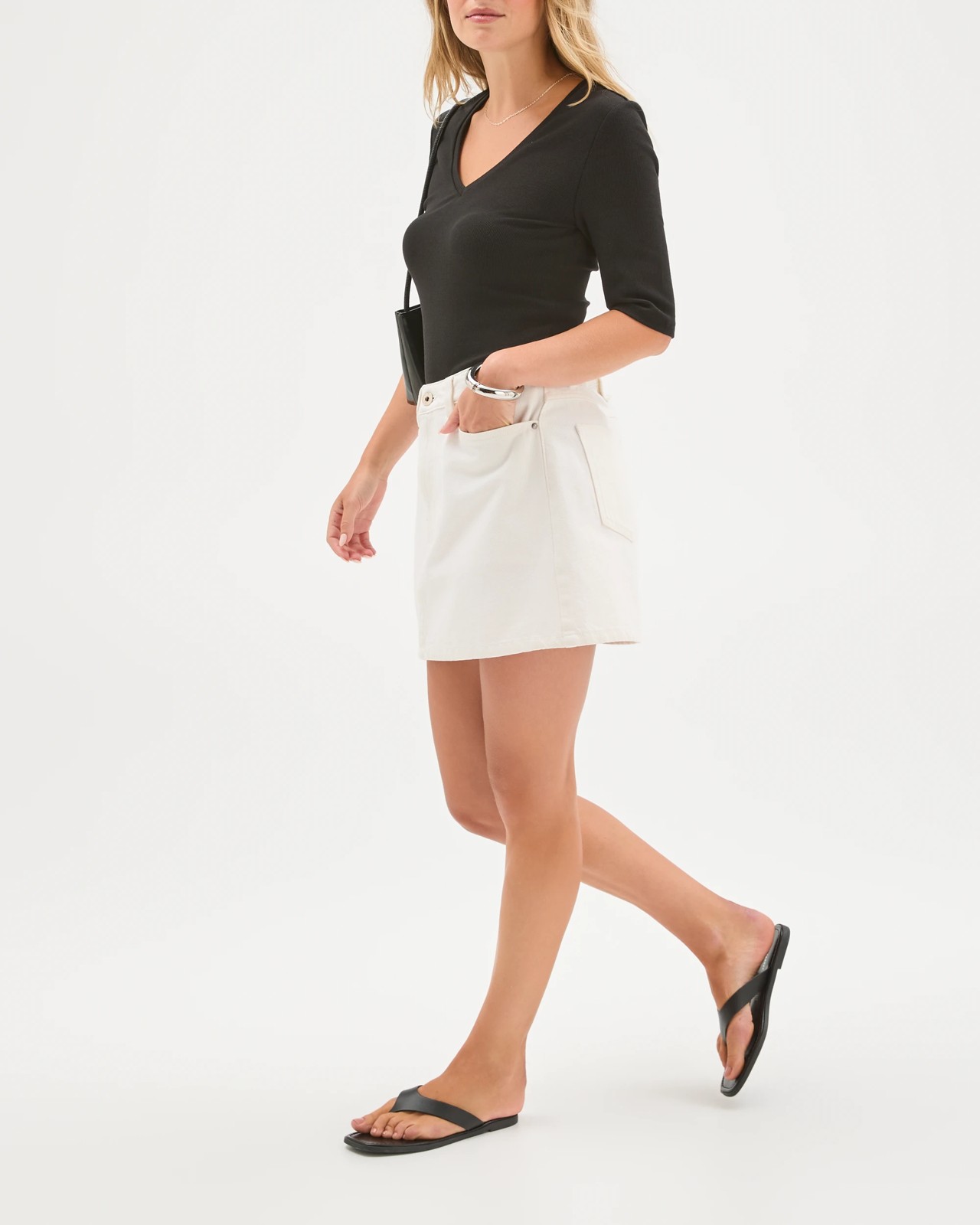 Lily Loves Mini Denim Skirt - Ecru 5 of 6