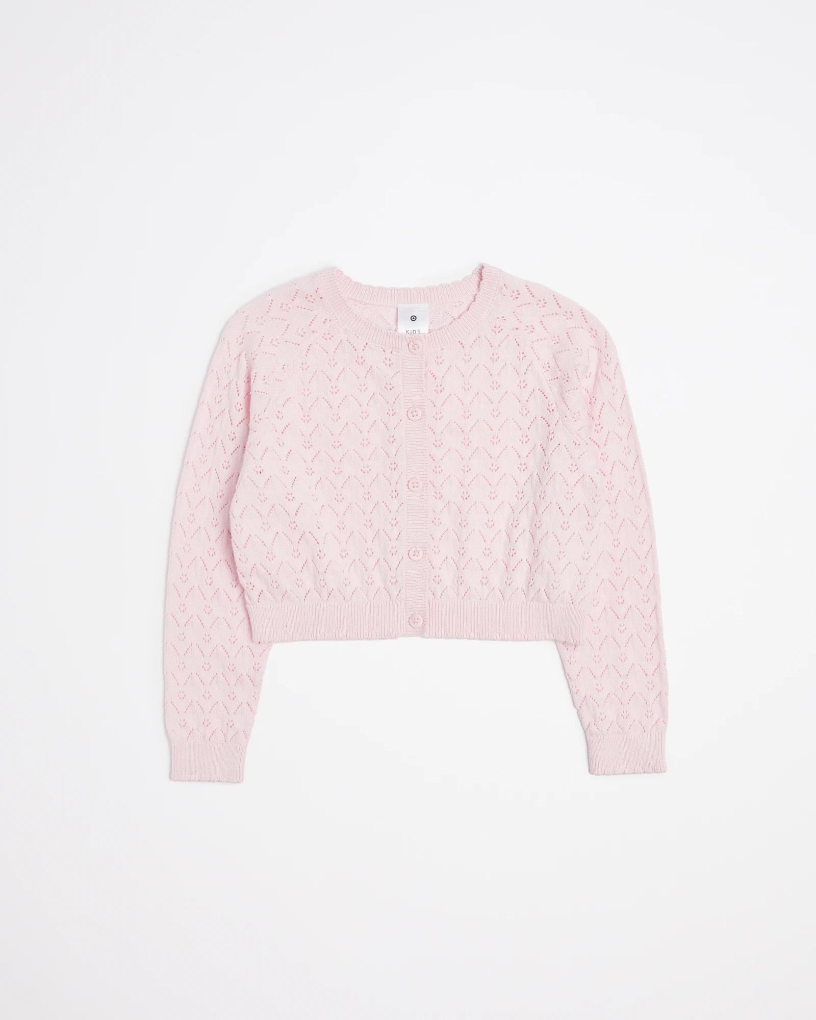 Pink cardigan crop top hot sale