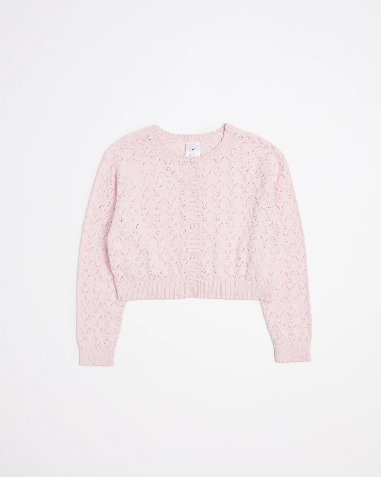 Scalloped Cropped Pointelle Cardigan | Target Australia