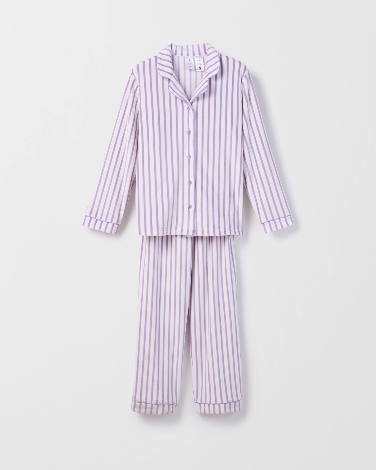 Older Girls Top & Pants Fleece Pyjama Set - Stripe 6 of 6